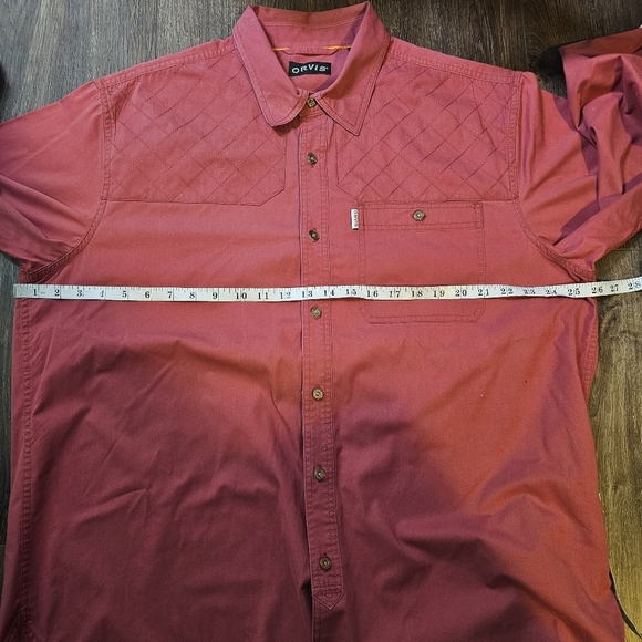 Orvis Mens Button Up Shirt Sz XL Red Longsleeve Casual - Picture 8 of 12